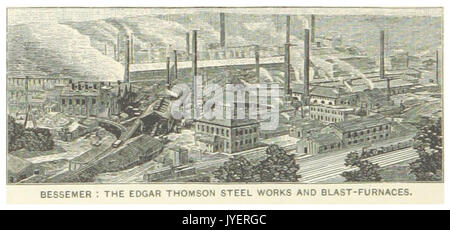 US PA(1891) p750 BESSEMER, l'EDGAR THOMSON STEEL WORKS ET LES HAUTS FOURNEAUX Banque D'Images