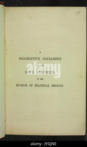 Un catalogue descriptif de la roche de spécimens dans le musée de géologie pratique BHL34344843 Banque D'Images