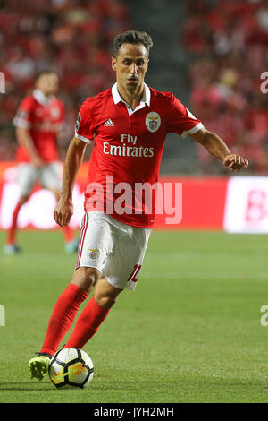 Lisbonne, Portugal. Août 19, 2017. L'avant du Benfica Jonas du Brésil au cours de la Premier League 2017/18 correspondance entre SL Benfica v CF Belenenses, au stade de la Luz à Lisbonne le 19 août 2017. Crédit : Bruno Barros/Alamy Live News Banque D'Images