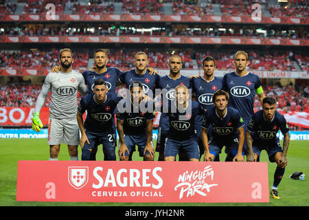 Lisbonne, Portugal. Août 19, 2017. CF OS Belenenses équipe initiale au cours de la Premier League 2017/18 correspondance entre SL Benfica v CF Belenenses, au stade de la Luz à Lisbonne le 19 août 2017. Crédit : Bruno Barros/Alamy Live News Banque D'Images