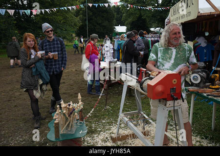 Brecon Beacons, UK. Août 19, 2017. Vues générales de l'homme vert 2017 Festival à Brecon Beacons, William Henri Gebhard (1827-1905), le Pays de Galles. Date de la photo : Samedi, Août 19, 2017. Credit : Roger Garfield/Alamy Live News Banque D'Images