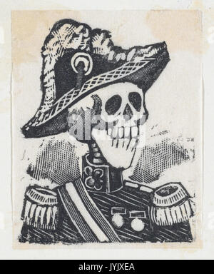 Un squelette habillé comme une figure militaire (vignette pour la fête des morts) rencontré DP867972 Banque D'Images