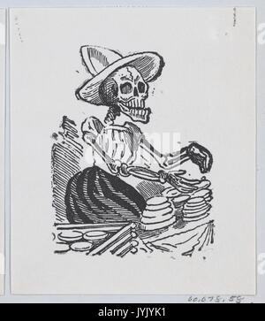 Un squelette à partir d'un fromage vente broadside intitulé 'Una Calavera Chusca DP869243' rencontre 1 Banque D'Images