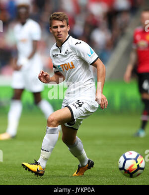 Swansea City's Tom Carroll au cours de la Premier League match au Liberty Stadium, Swansea Banque D'Images