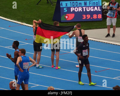 2017 Athlétisme Championnats d'Europe U23, relais 4x100m Hommes 16 07 2017 final12 Banque D'Images