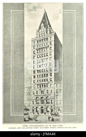 (King1893NYC) pg681 ACCUEIL ASSURANCE CO. DE NEW YORK. BROADWAY, CÔTÉ OUEST, ENTRE LES RUES MURRAY ET WARREN, EN FACE DE L'HÔTEL DE VILLE PARK Banque D'Images