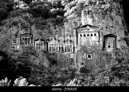 Lykian Rock Tombs, Dalyan, Turquie Banque D'Images