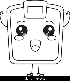 Mesurer le poids de la balance vector illustration design personnage kawaii Illustration de Vecteur