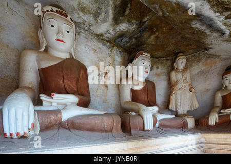 (Phowintaung Hpowindaung, Powintaung, Po Win Taung) grottes bouddhistes près de Monywa, Myanmar (Birmanie), en Asie du sud-est Banque D'Images
