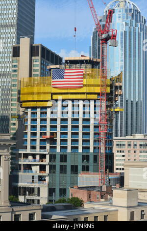 Un gratte-ciel en construction à Boston, MA Banque D'Images