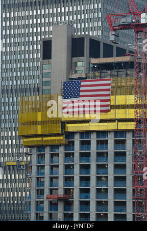 Un gratte-ciel en construction à Boston, MA Banque D'Images