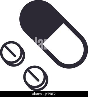 L'icône de la médecine pills over white background vector illustration Illustration de Vecteur