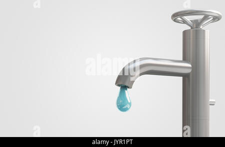 Touchez avec goutte d'eau, rendu 3d illustration Banque D'Images