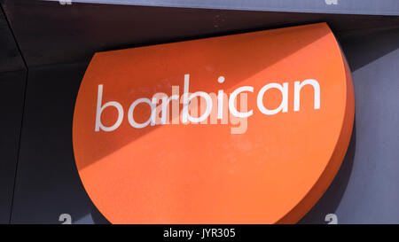 Logo Barbican Centre, Londres, Royaume-Uni. Banque D'Images