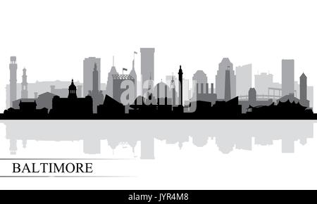 Baltimore City skyline silhouette background, vector illustration Illustration de Vecteur