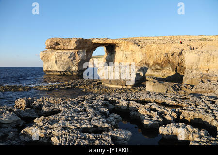 Arch Rock naturel appelé la fenêtre d'Azur, île de Gozo Banque D'Images