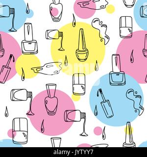 Vernis à ongle hand drawn doodles pour salon de beauté Illustration de Vecteur