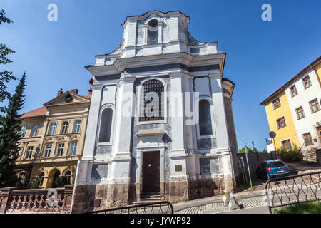 Broumov, République tchèque, église baroque de St Venceslas dans la vieille ville Banque D'Images