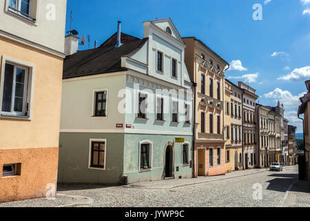 Broumov, République tchèque, Old Town Street Banque D'Images