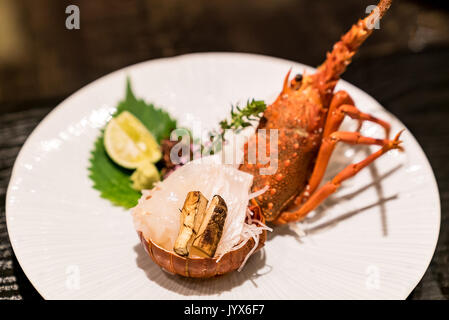 Sashmi groumet homard, cuisine japonaise Banque D'Images