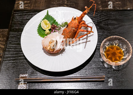 Sashmi groumet homard, cuisine japonaise Banque D'Images