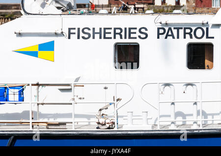 Un bateau patrouilleur des pêches de Pêches côtières du Royaume-Uni et la conservation de l'Autorité. Banque D'Images