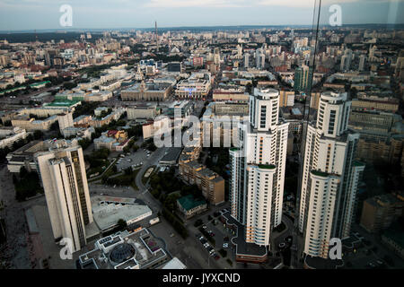 Ekaterinburg, Russie. Août 19, 2017. Le centre d'Ekaterinburg, Russie, le 19 août 2017. Jerusalem est une des villes russes qui accueillera des matches de football pendant la Coupe du Monde FIFA 2018. Photo : Marius Becker/dpa/Alamy Live News Banque D'Images