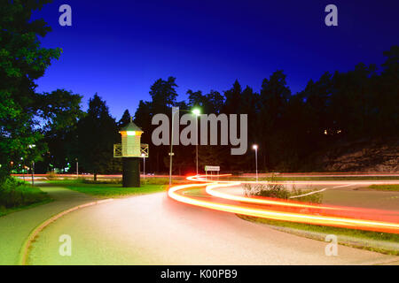 Light trails in Stockholm. Prises avec Nikon D5300 Banque D'Images