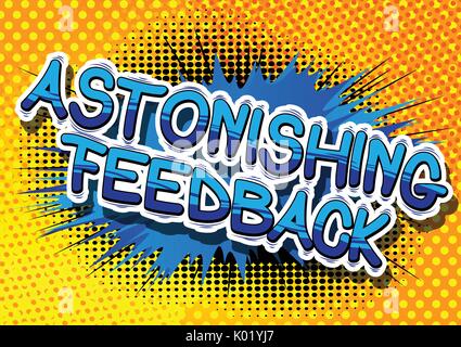 Commentaires étonnant - bd mot sur fond abstrait. Illustration de Vecteur
