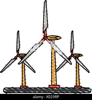 Vector illustration d'éolienne Illustration de Vecteur