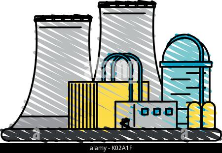 Illustration vecteur de centrale nucléaire Illustration de Vecteur