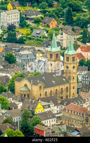 Vieille ville de Schwelm, Christ Church Schwelm, Place de l'Église, Place du marché, de Schwelm, Ruhr, Rhénanie du Nord-Westphalie, Allemagne, Europe, vue aérienne, Ae Banque D'Images