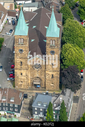 Vieille ville de Schwelm, Christ Church Schwelm, Place de l'Église, Place du marché, de Schwelm, Ruhr, Nordrhein-Westfalen, Allemagne, Europe, vue aérienne, par antenne, æ Banque D'Images