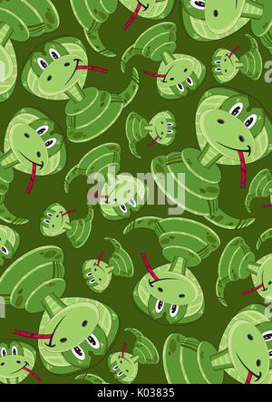 Cute Cartoon Cobra Snake Illustration vectorielle à motifs Illustration de Vecteur