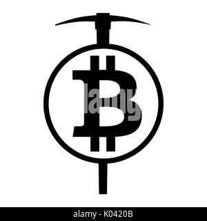 Symbole de vecteur cryptocurrency minière bitcoin Illustration de Vecteur