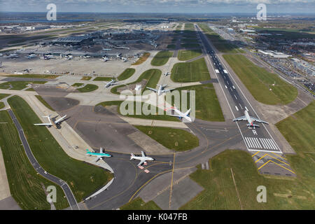 Une vue aérienne de l'aéroport de Heathrow, le plus fréquenté du Royaume-Uni Banque D'Images