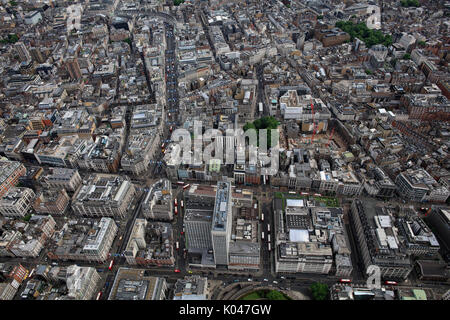 Une vue aérienne de Londres d'Oxford Circus, Regent Street à Mayfair et à Soho Banque D'Images