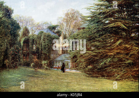 Seigneur Tennyson d'Alfred (1809 - 1892) La maison du poète à Farringford, île de Wight Date : Banque D'Images