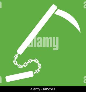Icône Kusarigama green Illustration de Vecteur