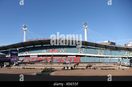 Göteborg, Suède. Août 21, 2017. Vue de l'Ullevi Stadium pour la formation La formation pour les Championnats d'Europe FEI Longines 2017 à Göteborg, Suède, 21 août 2017. La compétition se poursuivra jusqu'au 27 août. Photo : Friso Gentsch/dpa/Alamy Live News Banque D'Images
