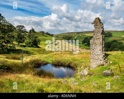 Providence de mine et les vestiges de la maison moteur Campsites Canet-en-Roussillon Greenhow Nidderdale AONB Yorkshire Angleterre Banque D'Images