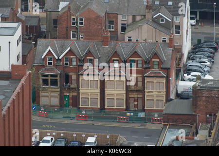 Propriétés placardées sur leopold grove à Blackpool. crédit : lee ramsden / alamy Banque D'Images