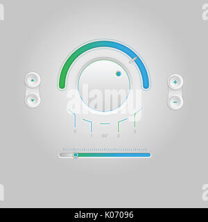 L'infographie, cadrans, boutons et des dégradés de couleur Banque D'Images