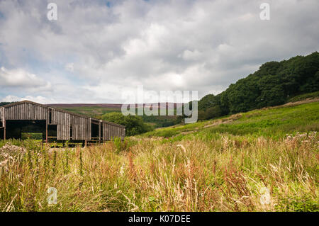 Une grande grange dans le Hambleton Hills,Cleveland, North Yorkshire, Angleterre. Banque D'Images