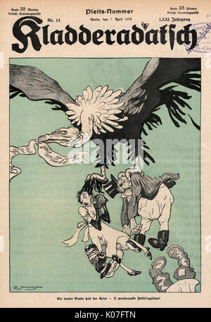 WW1 CARICATURE/EAGLE 1918 Banque D'Images