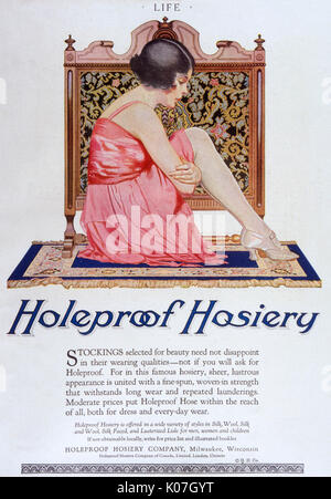 BONNETERIE HOLEPROOF 1924 Banque D'Images