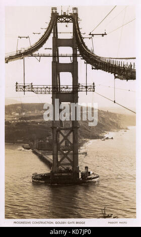 Construction du Golden Gate Bridge, San Francisco, États-Unis Banque D'Images