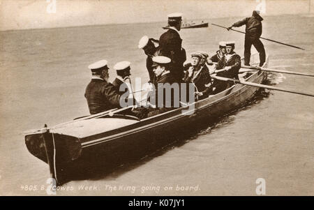 Le roi Edward VII se dirigeant vers son bateau - semaine des Cowes Banque D'Images