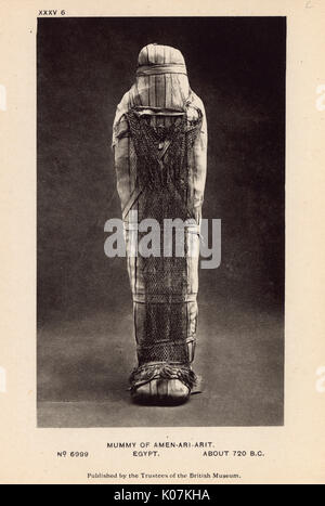 Mummy égyptien au British Museum, Londres - Amenariariariariit Banque D'Images