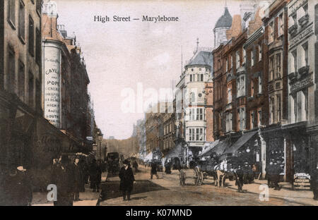 Vue sur Marylebone High Street, Londres Banque D'Images
